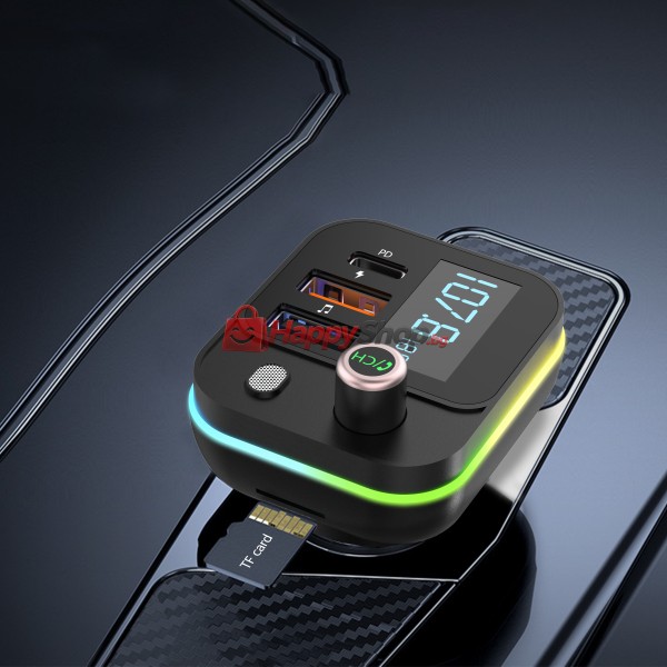 FM Трансмитер Earldom ET-M87, Bluetooth, USB, Type-C, PD, 3.1A, Черен - 17770