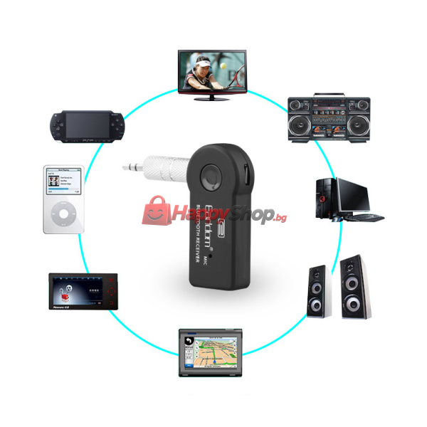 FM Трансмитер, Earldom, M6, 3.5mm, Bluetooth, Черен – 17270
