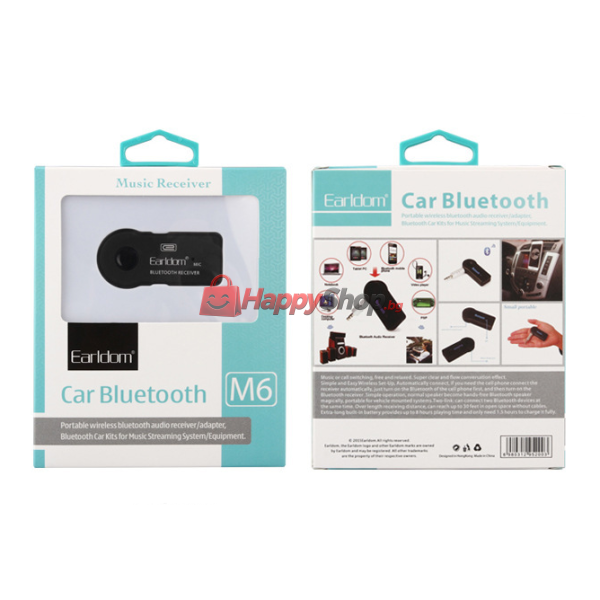 FM Трансмитер, Earldom, M6, 3.5mm, Bluetooth, Черен – 17270