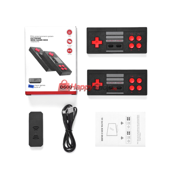 Игрова конзола D600, 800 Вградени игри, HDMI, Черен - 13032