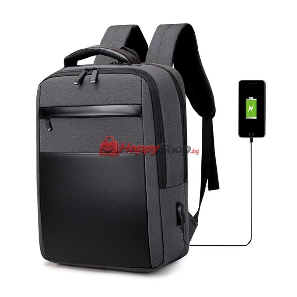 Раница за лаптоп BP-12, 15.6", Сив - 45302