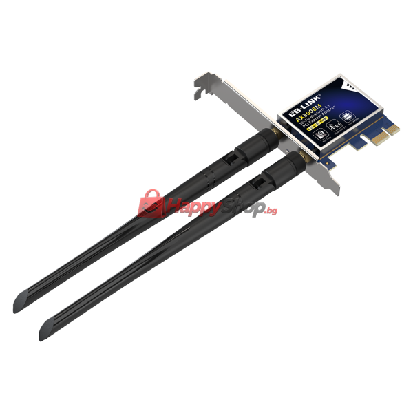 Безжичен мрежов адаптер LB-LINK BL-X50BT, PCI-E, 2400Mbps, Bluetooth, 2.4/5Ghz, 2 x 6dBi - 19049