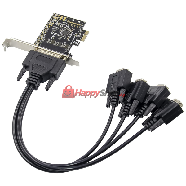 Контролер , PCI-E x1, Serial port, Нископрофилен, 4 Порта - 17757