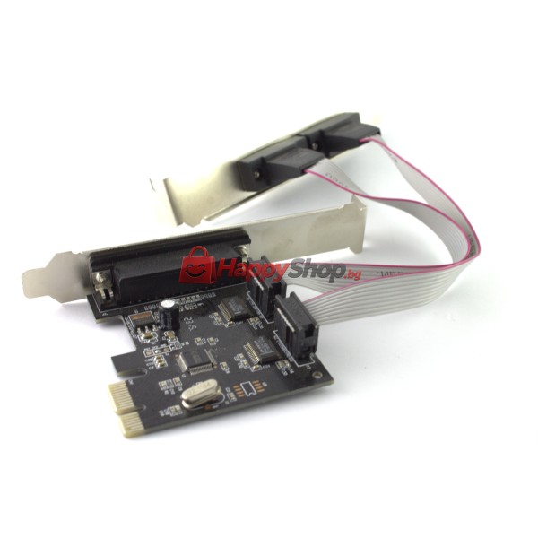 Платка PCI-E  към  Serial + Parallel port -17474