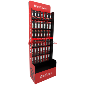 Подов стелаж DeTech DE-S01, 600x300x1800, Черен/Червен - 141..