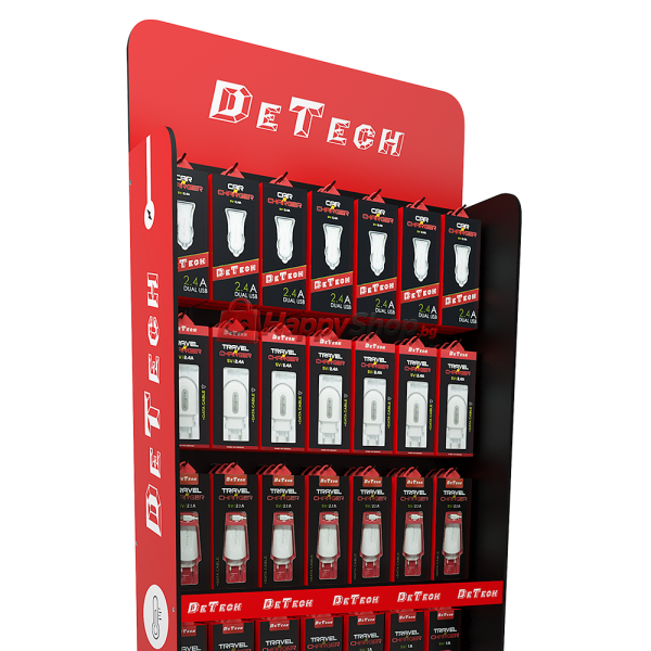 Подов стелаж DeTech DE-S01, 600x300x1800, Черен/Червен - 14144