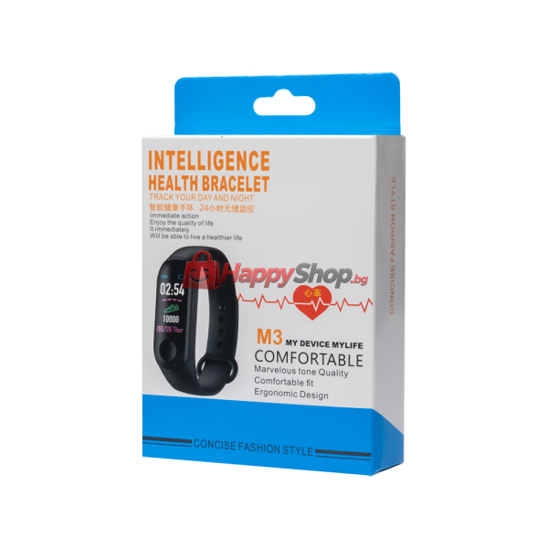 Смарт гривна M3, 18mm, Bluetooth, IP67, Различни цветове- 73047