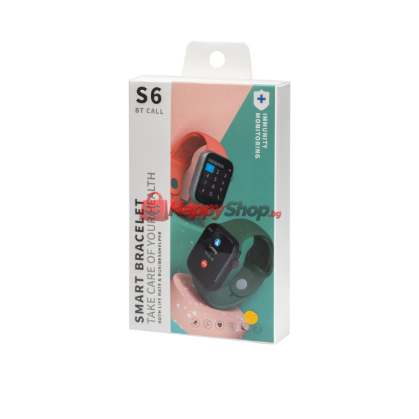 Смарт часовник No brand S6, 38mm, Bluetooth обаждания, IP67, Различни цветове
