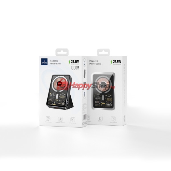 Преносима батерия WiWu JC-21, 10000mAh, 22.5W, Qi, MagSafe, Черен - 87080