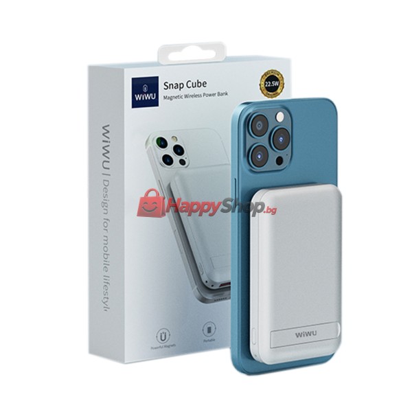 Преносима батерия WiWu SC10000WHT, 10000mAh, 22.5W, Qi, MagSafe, Различни цветове - 87078