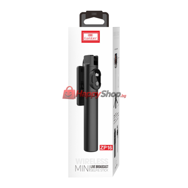 Селфи стик Earldom ET-ZP16, Bluetooth, 67см, Черен - 40231