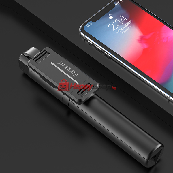 Селфи стик Earldom ET-ZP23, Bluetooth, 75см, Черен - 40229