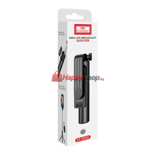 Селфи стик Earldom ET-ZP25, Bluetooth, 80см, Различни цветове - 40228