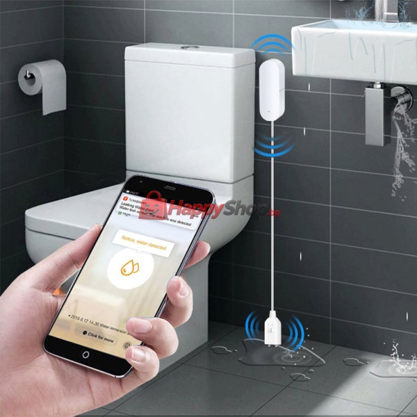 Смарт сензор PST-WW002, За алармиране при наводнение, Wi-Fi, Tuya Smart, Бял - 91005