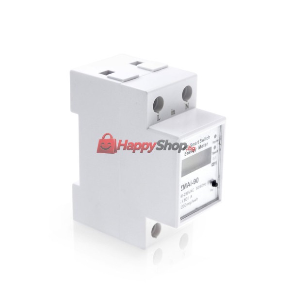 Смарт електромер PST-ZMAi-90, За 35mm DIN, 220V, 60A, Wi-Fi, Tuya Smart, Бял - 91023