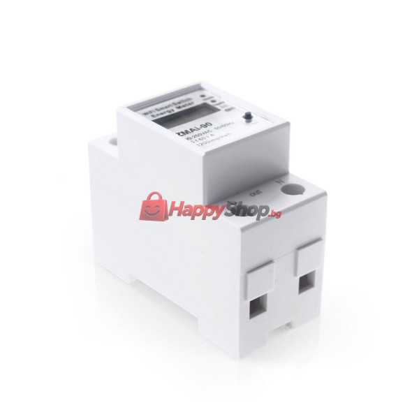 Смарт електромер PST-ZMAi-90, За 35mm DIN, 220V, 60A, Wi-Fi, Tuya Smart, Бял - 91023