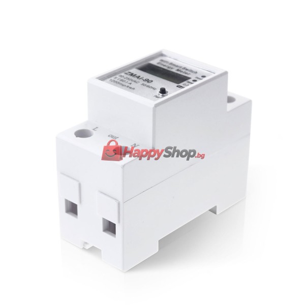 Смарт електромер PST-ZMAi-90, За 35mm DIN, 220V, 60A, Wi-Fi, Tuya Smart, Бял - 91023