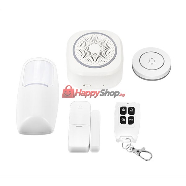 Смарт алармена система PST-H3, 5в1, Wi-Fi, Tuya Smart, Бял - 91011
