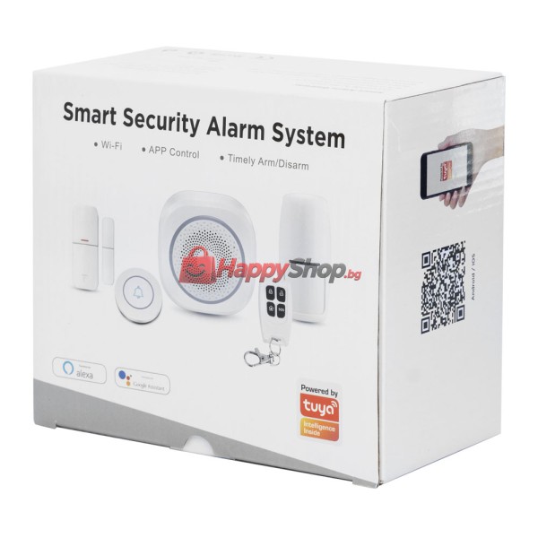 Смарт алармена система PST-H3, 5в1, Wi-Fi, Tuya Smart, Бял - 91011