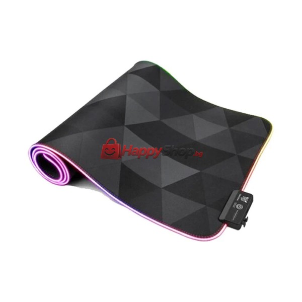 Геймърска подложка за мишка Onikuma MP006, RGB подсветка, 800x300, Черен - 17829