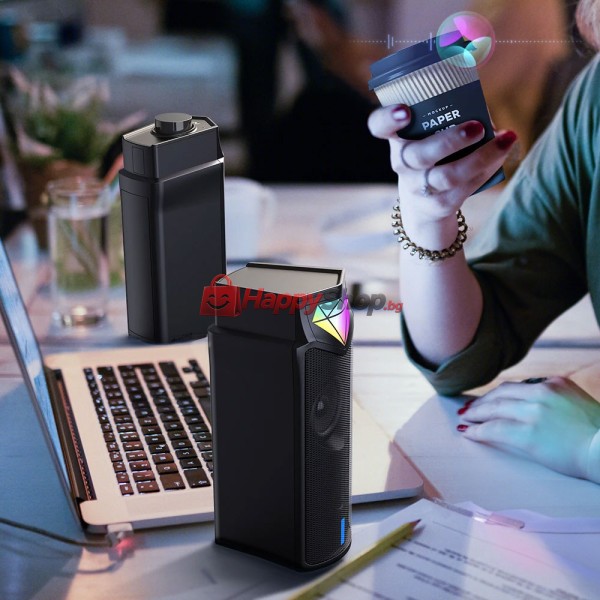 Тонколони Onikuma L1, 2x5W, USB, RGB, Черен - 22272