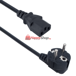 Захранващ кабел DeTech, За компютър, 5.0m, CEE 7/7 - IEC C13..