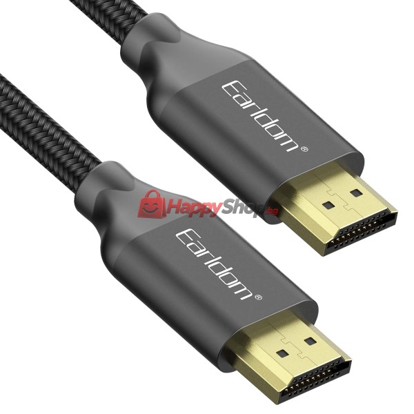 Кабел Earldom ET-W26 HDMI - HDMI, 3м., 4K, С оплетка, Черен - 18385