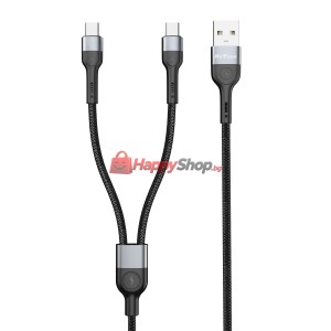Кабел за данни DeTech DE-52UCC, 2 в 1, USB - 2хType-C, 1.0m,..