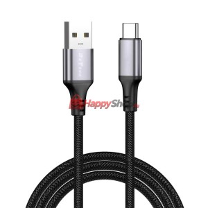 Кабел за данни DeTech DE-C68UC, 2.4A, Type-C, 1.0m, Черен - ..