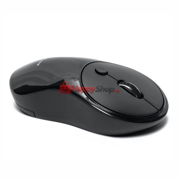 Мишка DeTech D12WL, Безжична, USB, Черен - 782