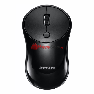 Мишка DeTech D12WL, Безжична, USB, Черен - 782
