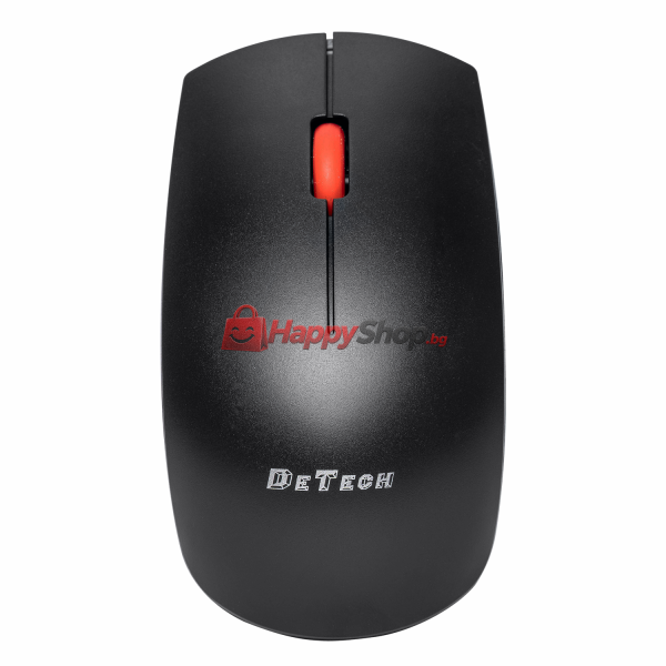 Мишка DeTech D15WL, Безжична, USB, Черен - 785