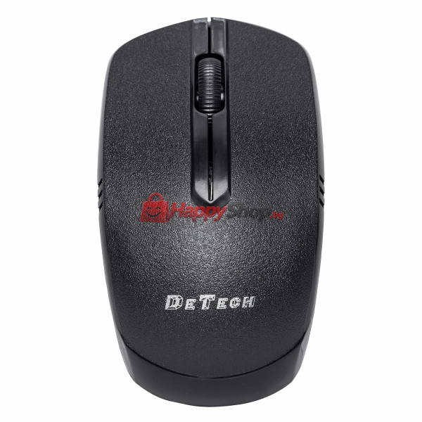 Мишка DeTech D16WL, Безжична, USB, Черен - 786