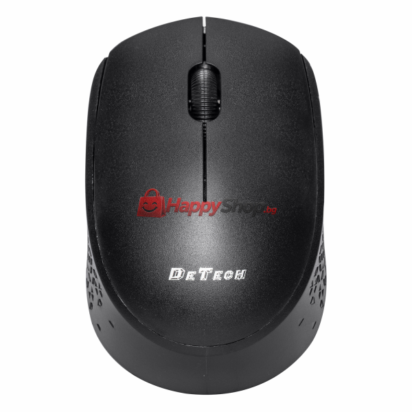 Мишка DeTech D17WL, Безжична, USB, Черен - 787