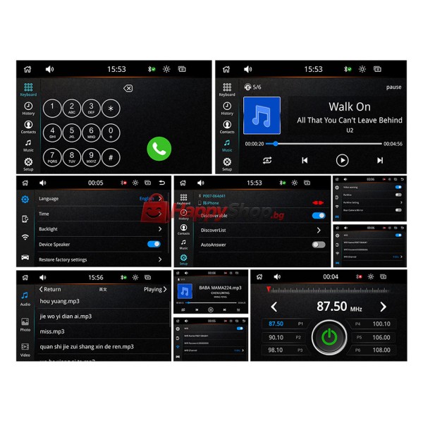 Преносим CarPlay / Android Auto дисплей X300L, 7", За автомобил - 13314