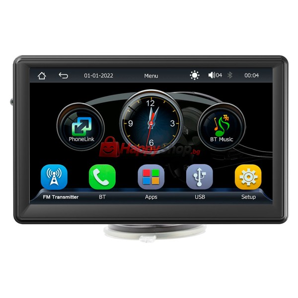Преносим CarPlay / Android Auto дисплей X500L, 7", За автомобил - 13309