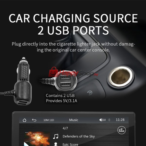 Преносим CarPlay / Android Auto дисплей X5305L, 9", За автомобил - 13315