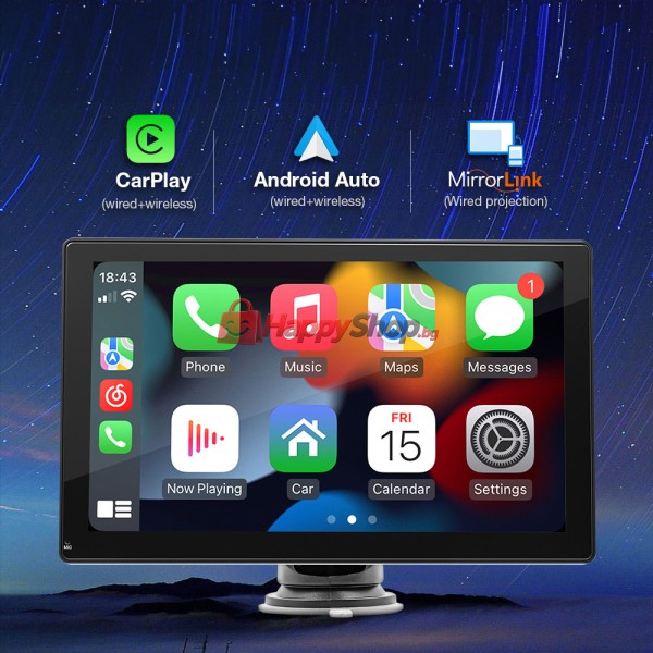 Преносим CarPlay / Android Auto дисплей X5305L, 9", За автомобил - 13315