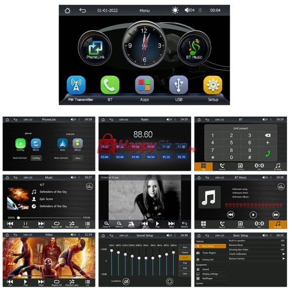 Преносим CarPlay / Android Auto дисплей X5305L, 9", За автомобил - 13315