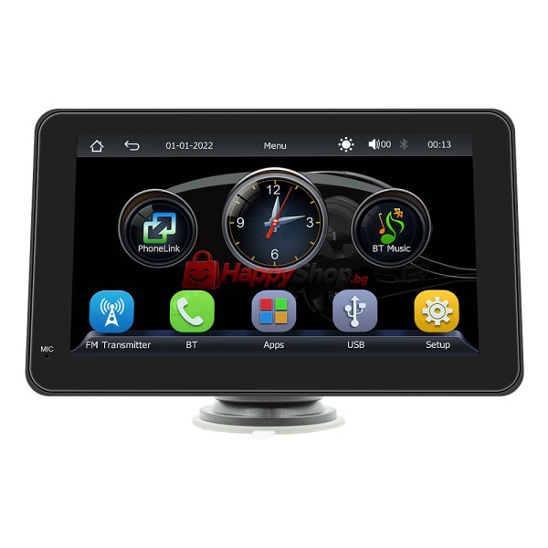 Преносим CarPlay / Android Auto дисплей X5306L, 7", За автомобил - 13312