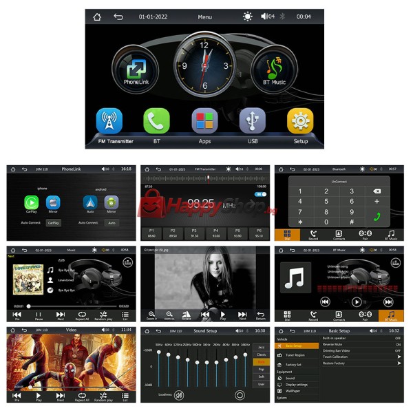 Преносим CarPlay / Android Auto дисплей X5308L, 9", За автомобил - 13317