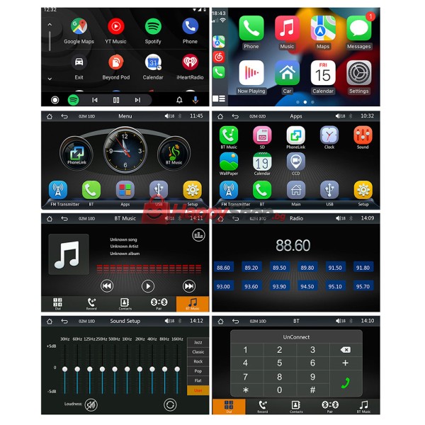 Преносим CarPlay / Android Auto дисплей X5310L, 7", За автомобил - 13313