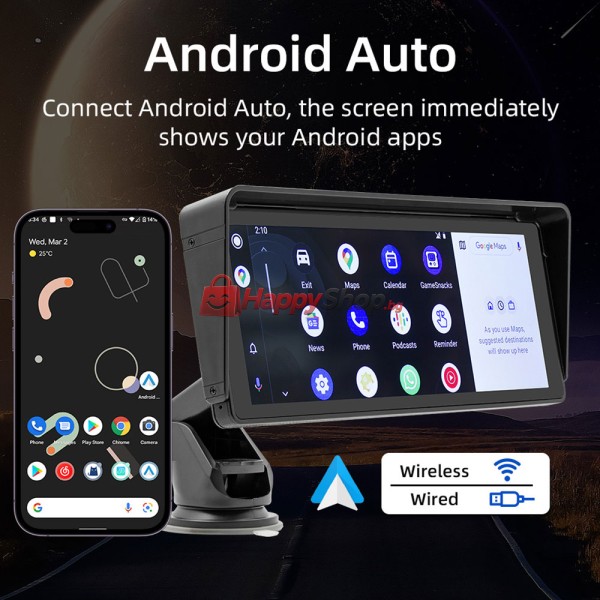 Преносим CarPlay / Android Auto дисплей X5313, 10.26", За кола - 13318