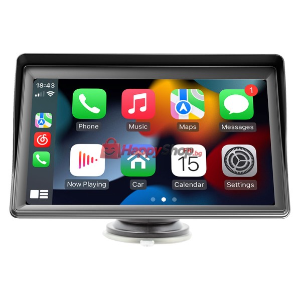 Преносим CarPlay / Android Auto дисплей X600W, 7", За автомобил - 13310