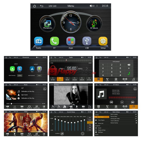 Преносим CarPlay / Android Auto дисплей X600W, 7", За автомобил - 13310