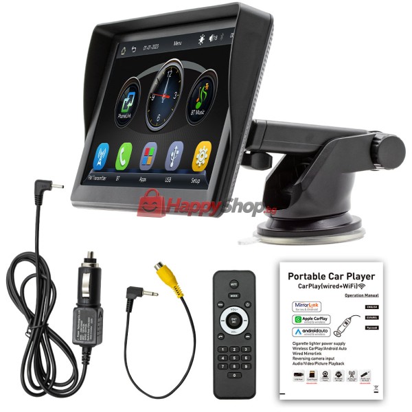 Преносим CarPlay / Android Auto дисплей X600W, 7", За автомобил - 13310