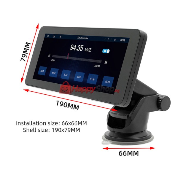 Преносим CarPlay / Android Auto дисплей , X5368, 6.86", За автомобил - 13327