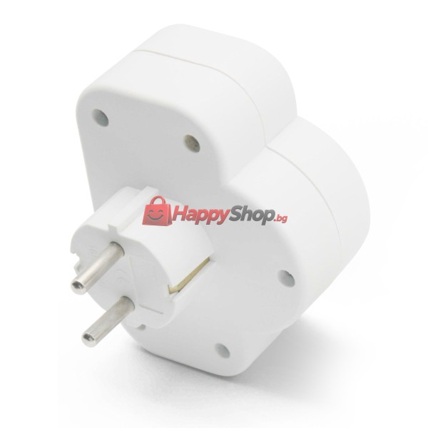Удължител 7392N, 2 Гнезда, 220V, С ключ, Без кабел, Бял - 17868