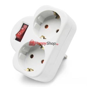 Удължител 7392N, 2 Гнезда, 220V, С ключ, Без кабел, Бял - 17..