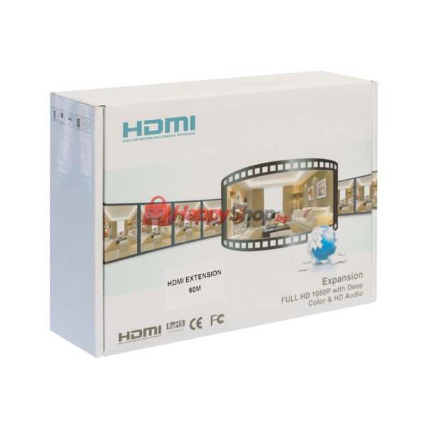 HDMI Удължител през LAN cat 5/6 до 60м, - 18265